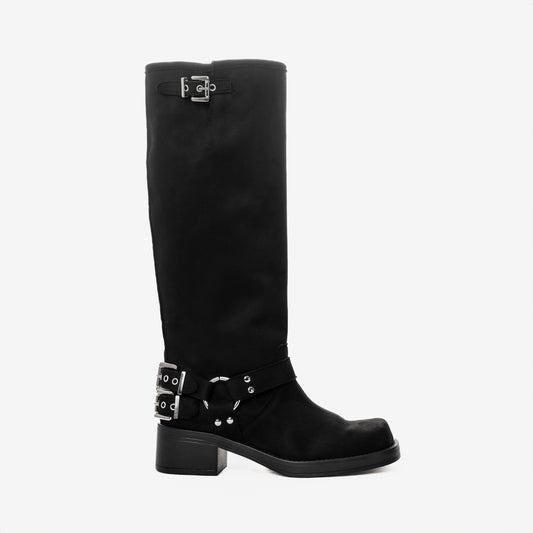 Boot with suede buckle: MAIZY (high shaft)